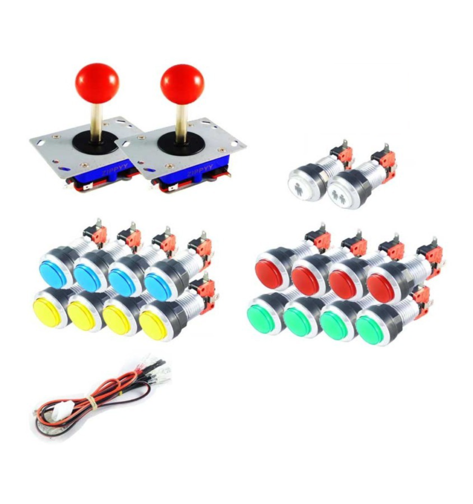 Kit Arcade 2 Joueurs Joysticks Zippyy Boutons Lumineux